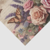 Vintage Blumenschmetterlinge Eiffelturmdecoupage Seidenpapier (Ausschnitt)