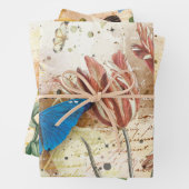 Vintage Blumenschmetterlingssäule Geschenkpapier Set (Beispiel)