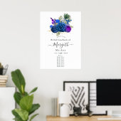 Vintage Blumenschmuck Pfau Willkommen Poster (Heimbüro)