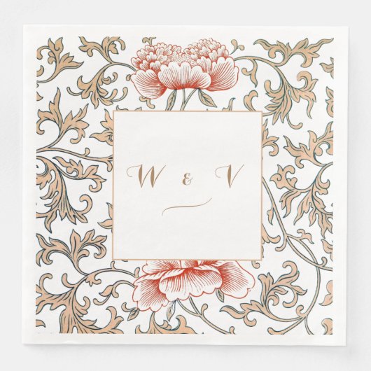 Vintage Blumenschmuck von Owen Jones Serviette (Vorderseite)