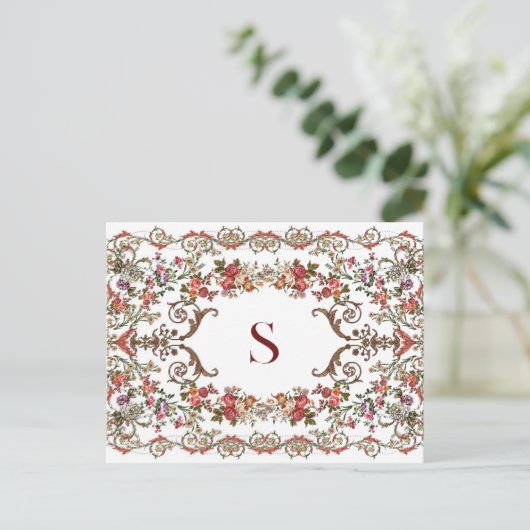 Vintage Blumenschrauben Postkarte (Stehend Vorderseite)