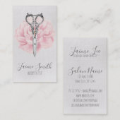 Vintage Blumenschrift Haarstylistin Visitenkarte (Vorne/Hinten)