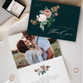 Vintage Blumenschrift Hochzeit Vielen Dank Karte