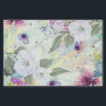 Vintage Blumenschrift in Aquarellschrift Seidenpapier<br><div class="desc">Machen Sie mit diesem wunderschönen, romantischen, Vintagen Blumenpapier ein besonderes Geschenk. Weiße, lila und blaue Aquarellfarben überlagern das goldene Drehbuch auf einem prächtigen, sanft hellen Meeresblau mit goldfarbenem Hintergrund. verwandelt ein großartiges Geschenk in etwas noch Besseres! Dieses Tissue Paper funktioniert auch hervorragend für Ihr neuestes Decoupage Projekt. Sie können dieses...</div>