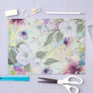 Vintage Blumenschrift in Aquarellschrift Seidenpapier