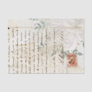Vintage Blumenschrift Seidenpapier