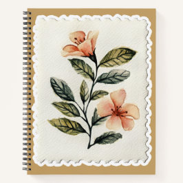 Vintage Blumenserie Briefmarke Cottagecore Botanik Notizblock