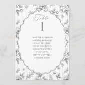 Vintage Blumensilber-Grau-Hochzeits-Sitzplan (Vorderseite)