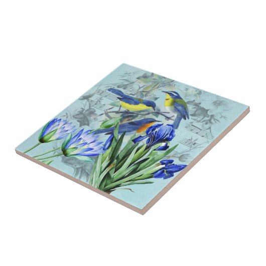 Vintage Blumensingvögel Kleid und Geschenke Fliese (Seite)