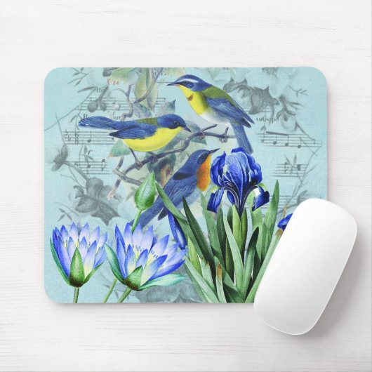 Vintage Blumensingvögel Kleid und Geschenke Mousepad (Mit Mouse)