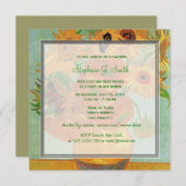 Vintage Blumensonnenblumen Brautdusche Einladung (Vorne/Hinten)