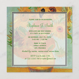 Vintage Blumensonnenblumen Brautdusche Einladung