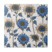 Vintage Blumensonnenblumen Fliese (Vorderseite)