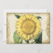 Vintage Blumensonnenblumen - Herbst-Hochzeit im Dankeskarte (Rückseite)