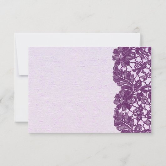 Vintage Blumenspitze lila UAWG RSVP Karte (Rückseite)