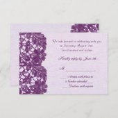 Vintage Blumenspitze lila UAWG RSVP Karte (Vorne/Hinten)