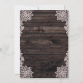 Vintage Blumenspitze Rustikales Holz Elegante Hoch Einladung (Rückseite)