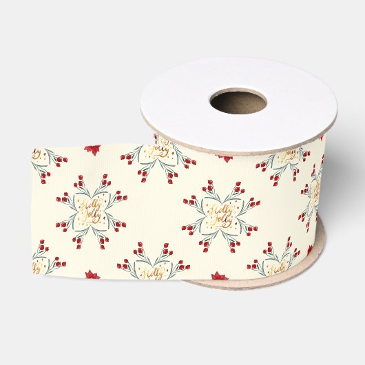Vintage-Blumenstern-Weihnachtsgeschenkverpackung Ripsband (Spule)