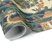 Vintage Blumenstickerei Geschenkpapier (Rolleneckpunkt)