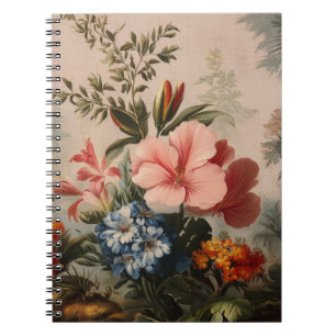 Vintage-Blumenstilleben mit tropischen Blumen Notizblock