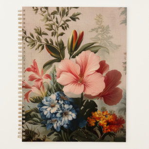 Vintage-Blumenstilleben mit tropischen Blumen Planer