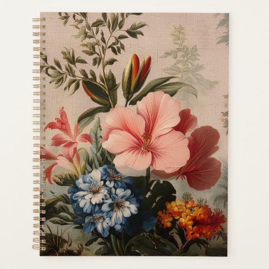 Vintage-Blumenstilleben mit tropischen Blumen Planer (Vorderseite)