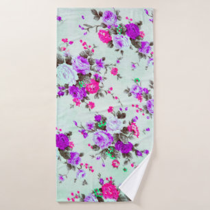 Vintage Blumenstoffe, Farbstoff Retro Badehandtuch