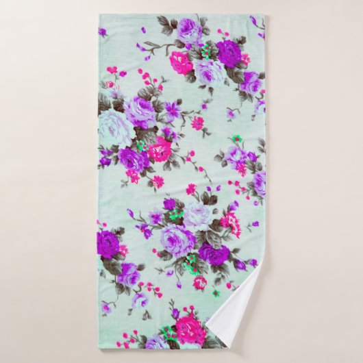 Vintage Blumenstoffe, Farbstoff Retro Badehandtuch (Badehandtuch)