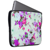 Vintage Blumenstoffe, Farbstoff Retro Laptopschutzhülle (Vorne Rechts)