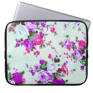 Vintage Blumenstoffe, Farbstoff Retro Laptopschutzhülle