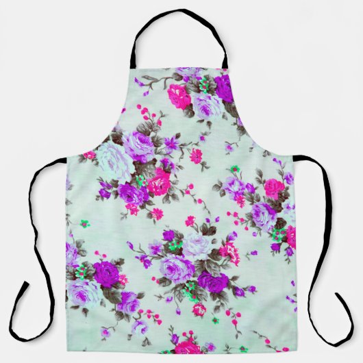 Vintage Blumenstoffe, Farbstoff Retro Schürze (Vorderseite)
