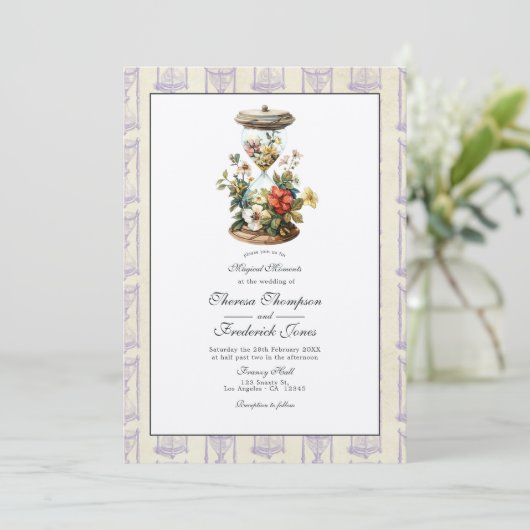 Vintage Blumenstour Einladung (Stehend Vorderseite)