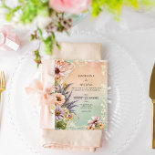 Vintage Blumenstrasse Elegante Romantische Hochzei Einladung
