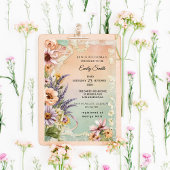 Vintage Blumenstrasse Elegantes Romantisches Braut Einladung