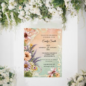 Vintage Blumenstrasse Elegantes Romantisches Braut Einladung