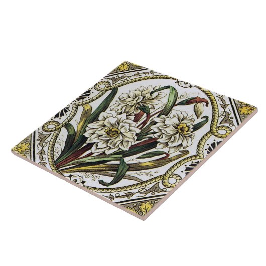 Vintage Blumenstraube Fliese (Seite)