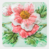 Vintage Blumenstraube Quadratischer Aufkleber (Vorderseite)
