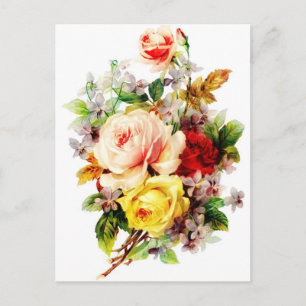 Vintage Blumenstrauß für Sie Postkarte