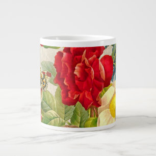 Vintage Blumenstrauß mit Schmetterlingen Jumbo-Tasse