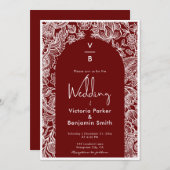 Vintage Blumenstrauß-Monographie Einladung (Vorne/Hinten)