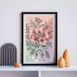 Vintage-Blumenstrauß Poster