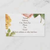 Vintage Blumenstrauß Rose Schönheitssalon Mode Visitenkarte (Rückseite)