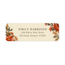 Vintage Blumenstrauß-Rücksendeadresse