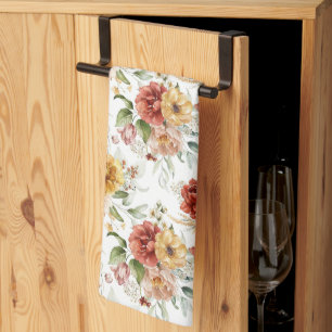 Vintage-Blumensträuße in Rost und Gold Blumen Geschirrtuch