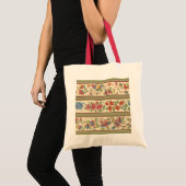 Vintage Blumenstreifen Tragetasche (Vorderseite (Produkt))