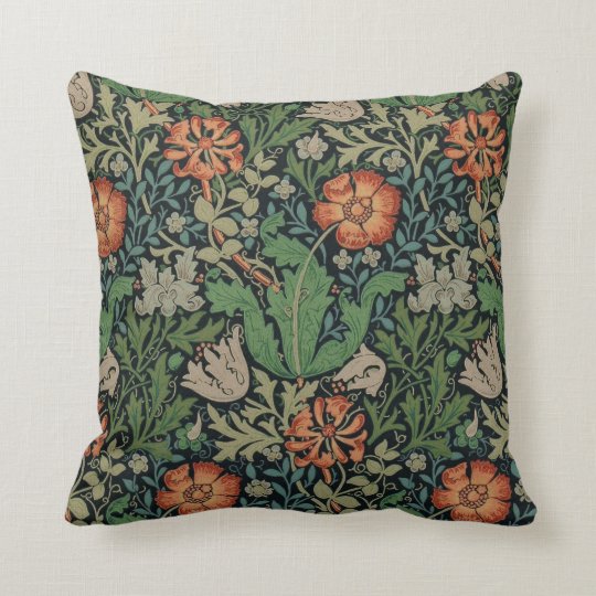 Vintage Blumentapete Trendy Morris Compton Kissen | Zazzle.de
