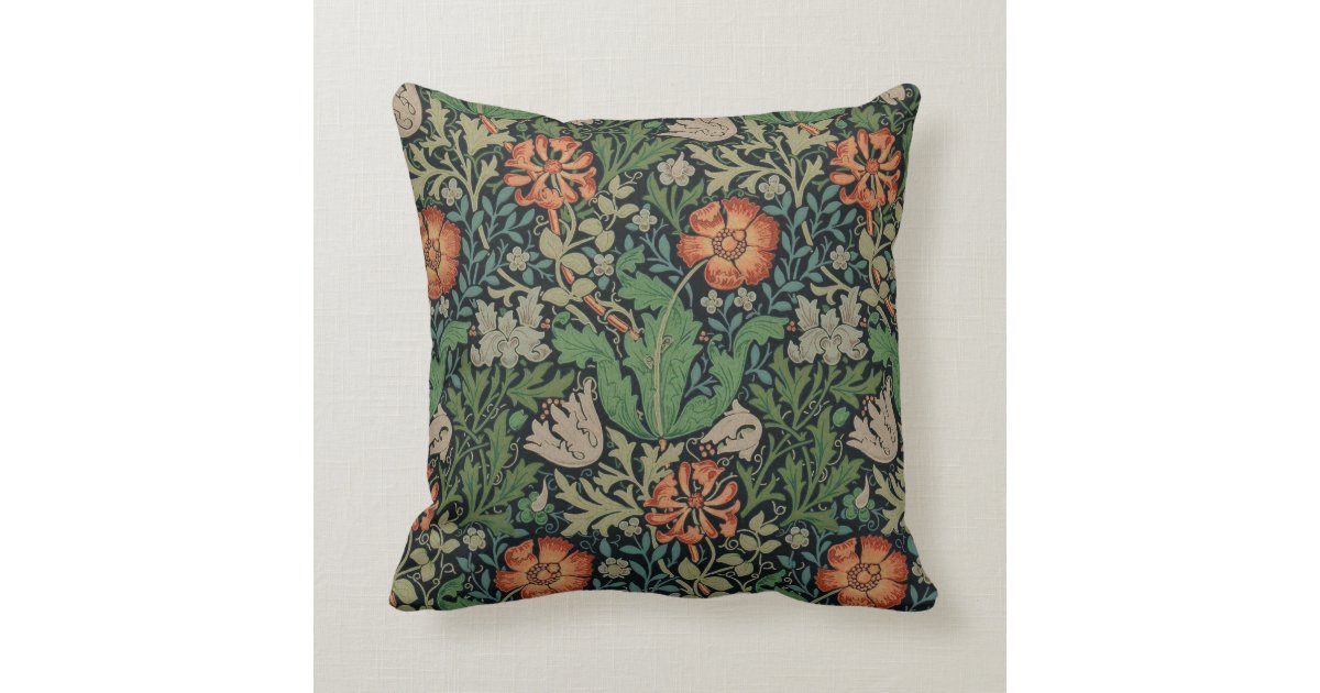 Vintage Blumentapete Trendy Morris Compton Kissen | Zazzle.de