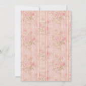 Vintage Blumentee-Kinderdusche Einladung (Rückseite)