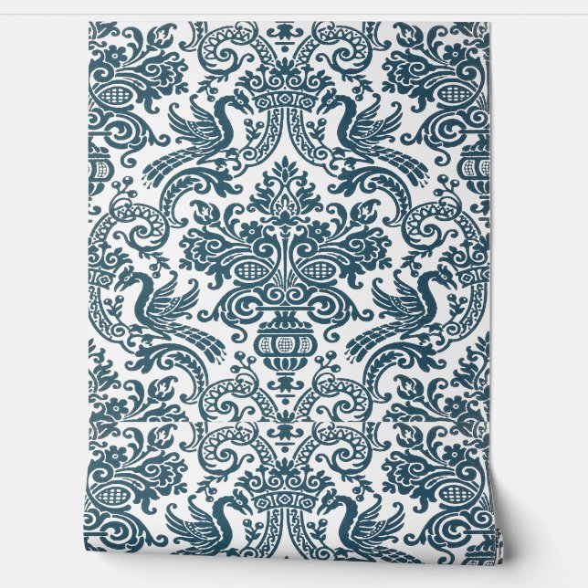 Vintage Blumentextilien Tapete (Abrollen)