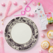 Vintage BlumenToile feine China Sepia-Browns Pappteller (Party)